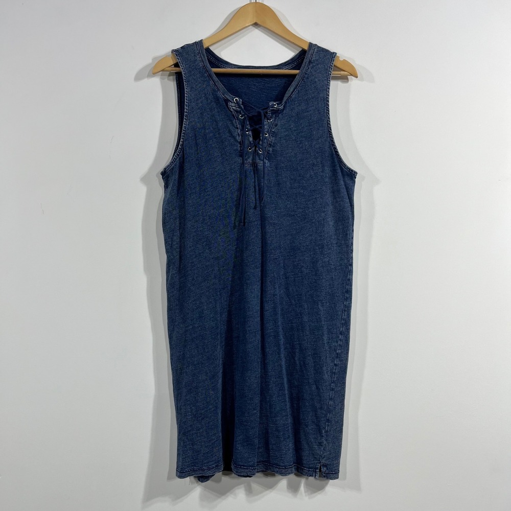Jane Delancey Coastal Fisherman Lace Up Old Money Shift Dress Womens Medium Boho